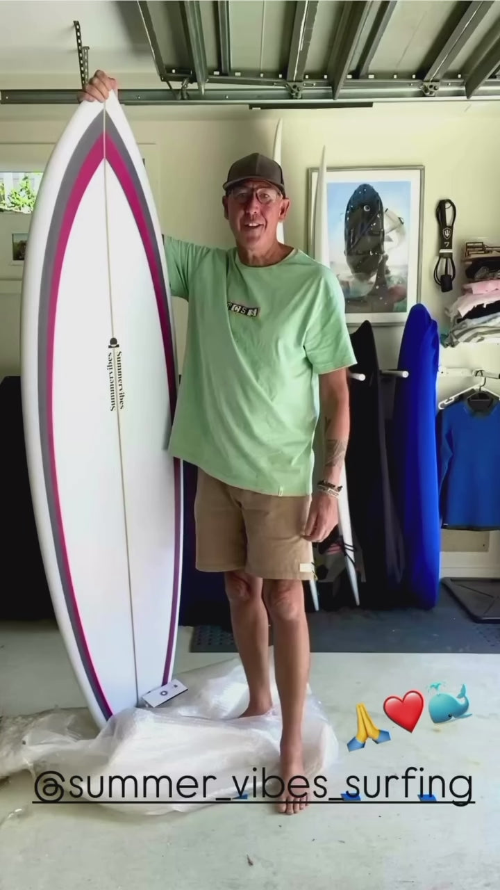 Summer vibes Fish Swallow Tail Surfboard - Red