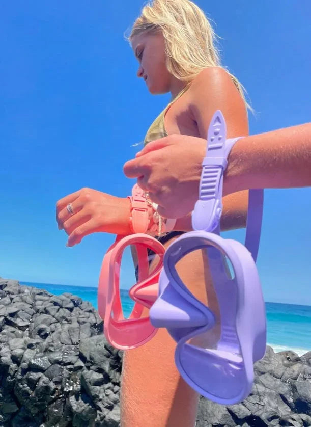 Seaside ave Mask & Snorkel Set - Purple Combo