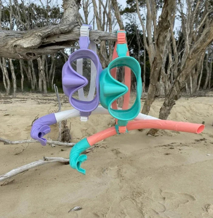 Seaside ave Mask & Snorkel Set - Purple White wash Candy Combo